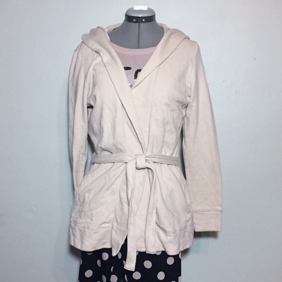 GAP Sweaters - GAP Cream Open Front Hoodie Sweatshirt Cardigan M